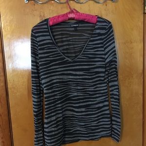 Zebra striped long sleeved Express shirt